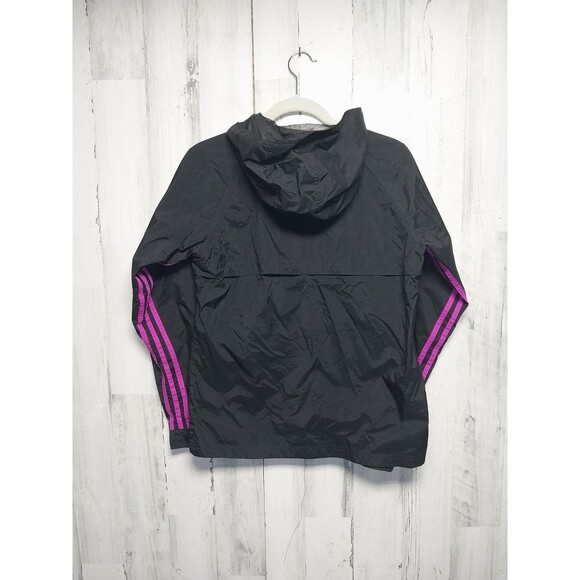 Adidas Activewear Track Jacket Women's Small Black Striped Hooded Long Sleeve - Picture 7 of 7